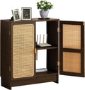 Dekorative Rattan-Aufbewahrungsbox fuer WLAN Router, stauraumsparender Schrank fuer Heimnetzwerkgeraete 70 x 50 x 25 cm