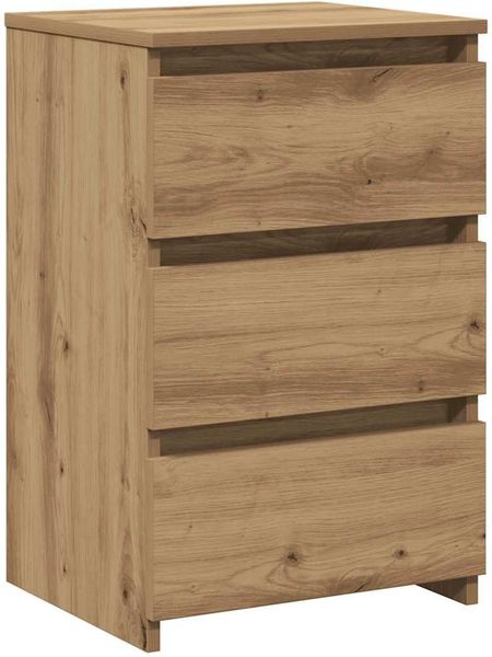 Artisan-Eiche Nachttisch aus hochwertigem Holzwerkstoff, multifunktionaler Beistelltisch fuer Schlafzimmer 40 x 35 x 62,5 cm