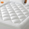 Ultraweicher 800GSM Matratzentopper in Weiss, waschbare Auflage mit tiefen Taschen fuer bis zu 40 cm dicke Matratzen 160 x 200 cm