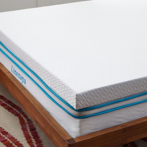 10 cm hoher Gel-Memory-Schaum Matratzentopper in Weiss, Oeko-Tex zertifiziert mit abnehmbarem Reissverschlussbezug 160 x 190 cm