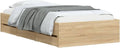 Einzel-Gaestebett in Sonoma-Eiche Optik aus Holzwerkstoff, Bettrahmen mit Lattenrost und praktischen Aufbewahrungsschubladen 100 x 200 cm