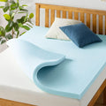 5,1 cm hoher beluefteter Gel-Memory-Schaum Topper, blaue komfortable Auflage fuer Standard-Doppelbetten