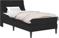 Modernes rechteckiges Komfortbett mit Matratze, luxurioeser schwarzer Samtpolsterung, langlebiges Schlafmoebel 100 x 200 cm